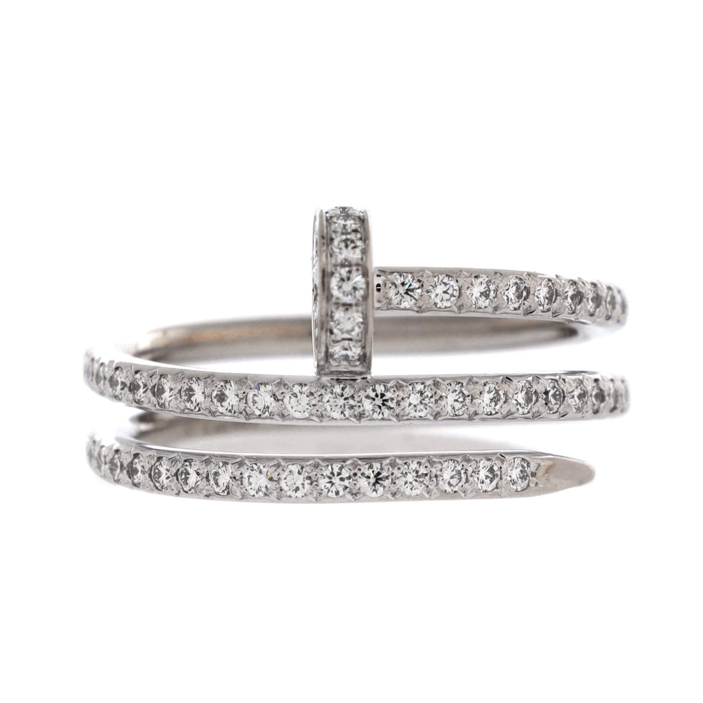 Juste un Clou Paved Double Ring 18K White Gold with Diamonds Small