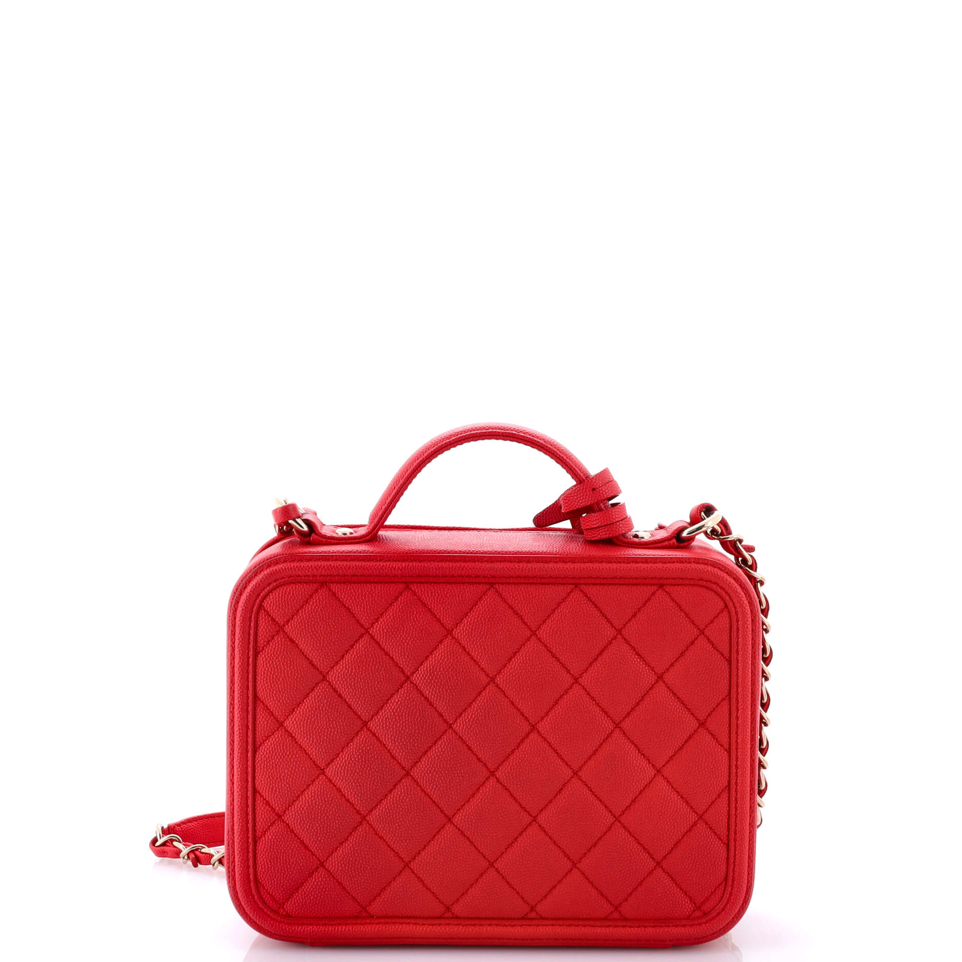 Filigree Vanity Case Quilted Caviar Medium