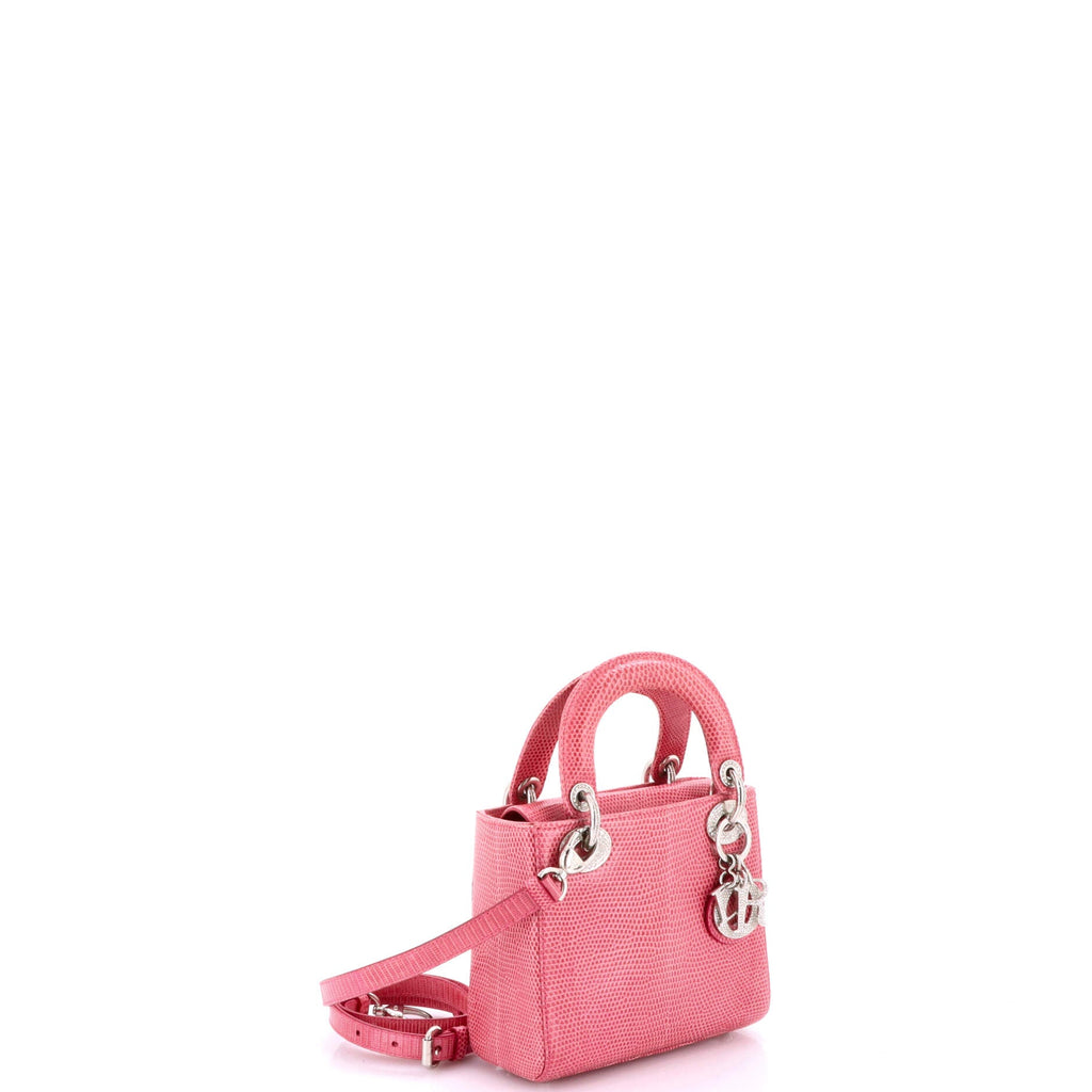 Lady Dior Bag Lizard with Crystal Charms Mini