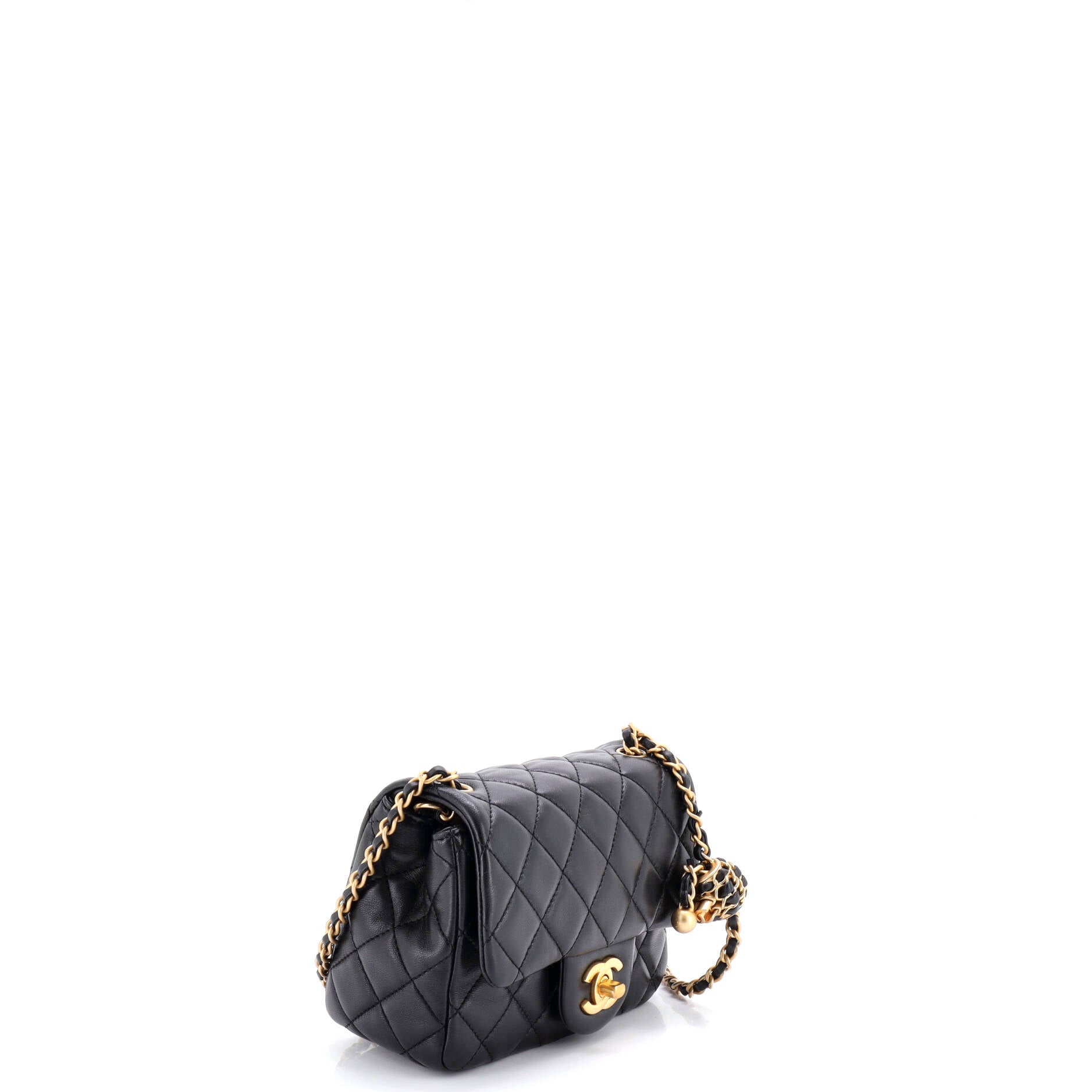 Pearl Crush Square Flap Bag Quilted Lambskin Mini