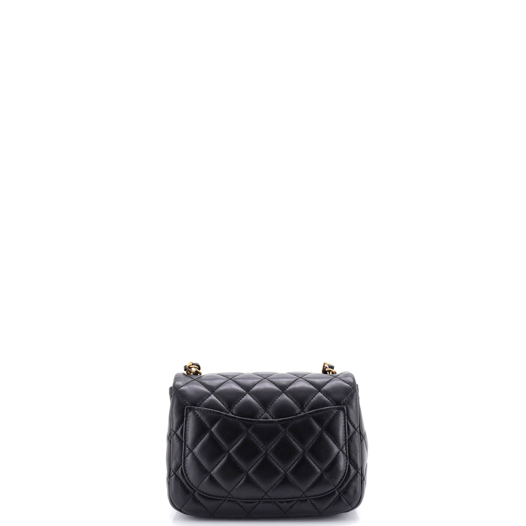 Pearl Crush Square Flap Bag Quilted Lambskin Mini