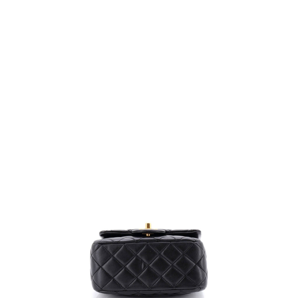 Pearl Crush Square Flap Bag Quilted Lambskin Mini