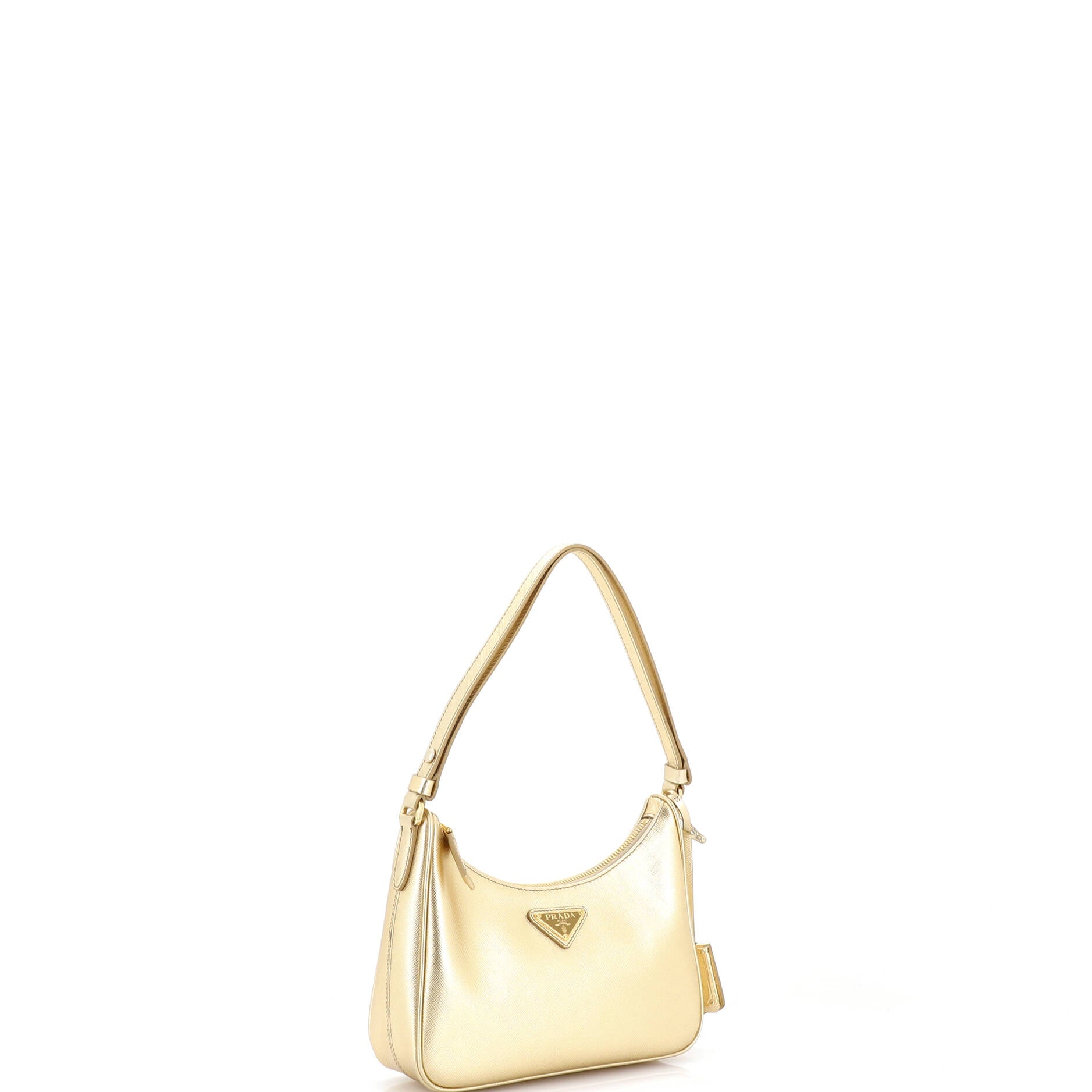 Adjustable Handle Zip Hobo Saffiano Leather Mini