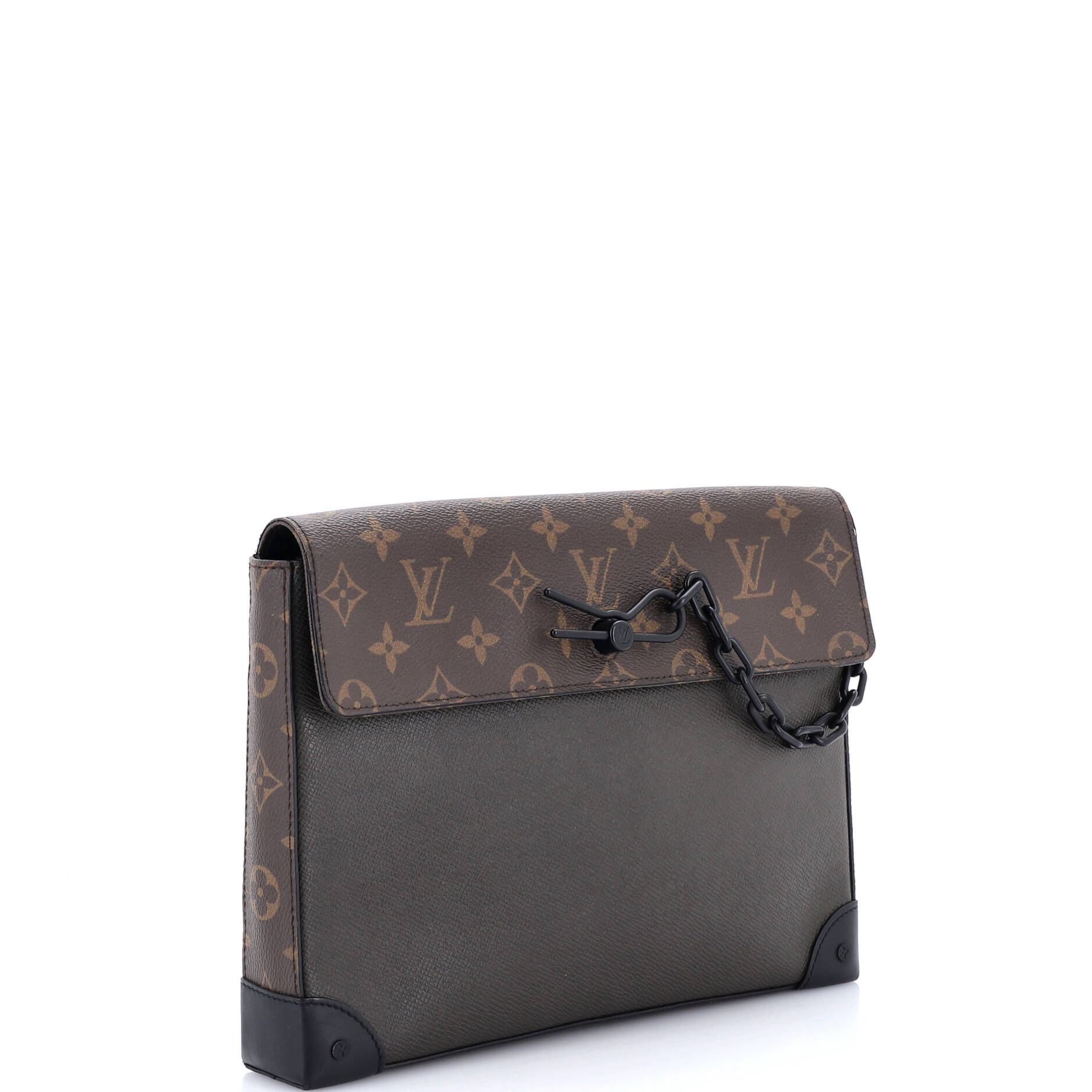 Pochette Voyage Steamer Leather and Monogram Canvas