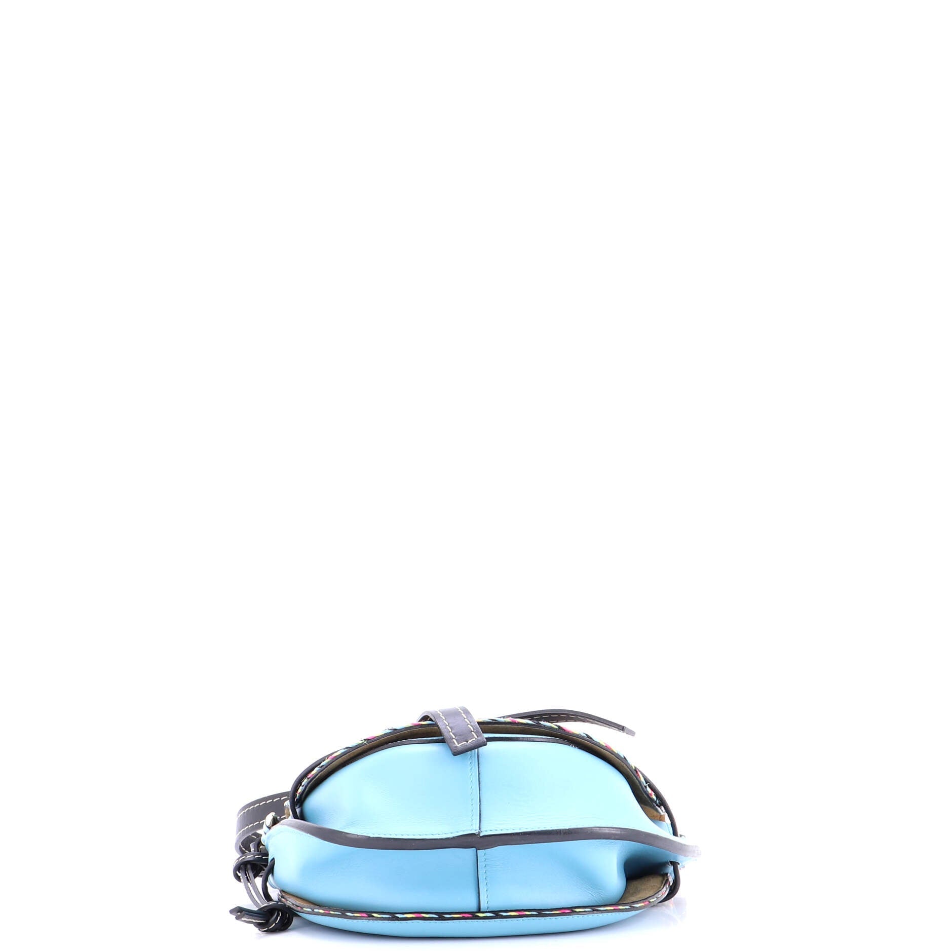 Gate Shoulder Bag Leather with Raffia Small
