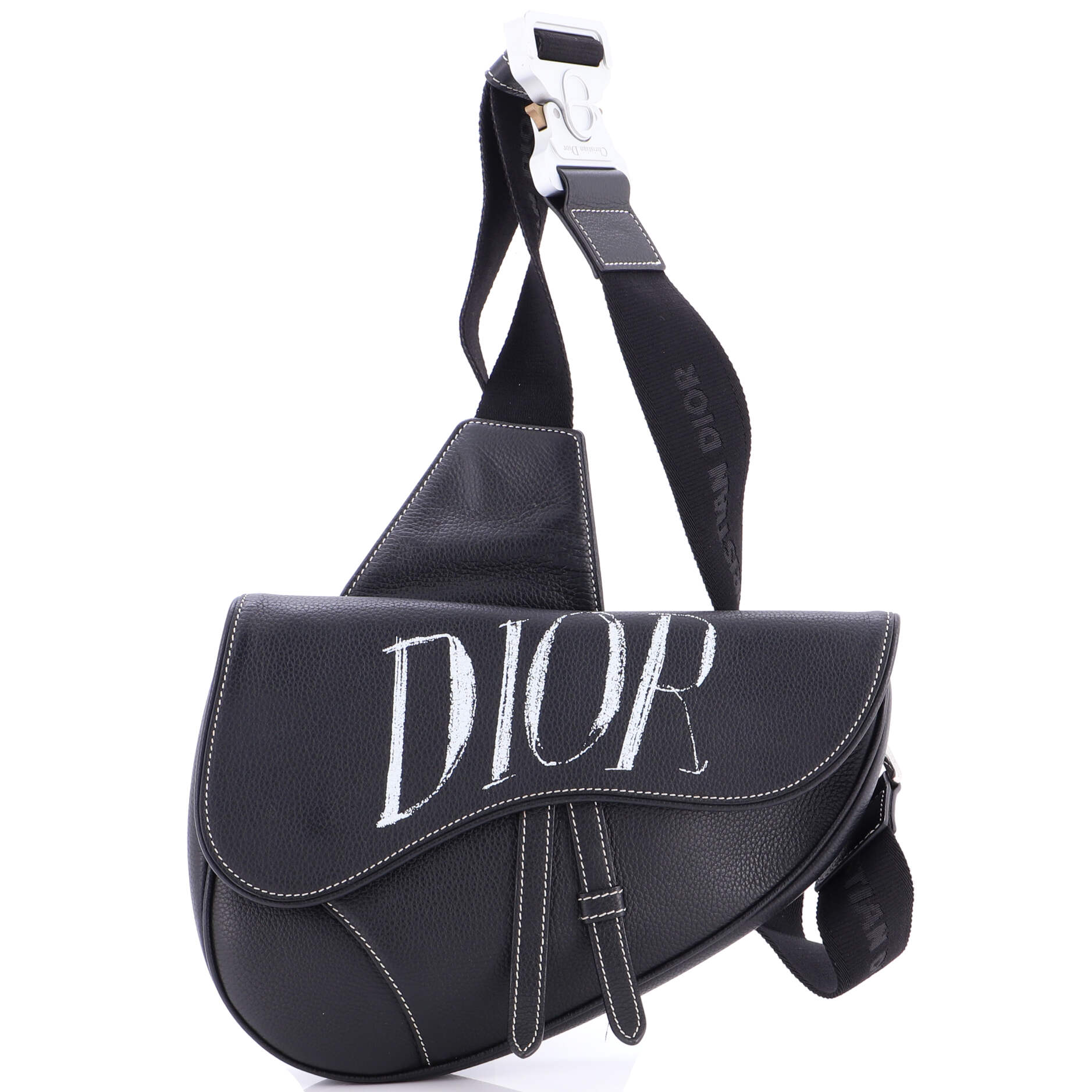Alex Foxton Logo Saddle Crossbody Bag Printed Leather