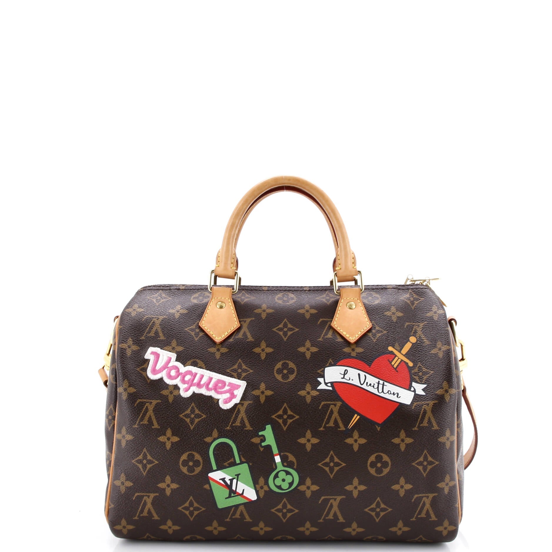 Speedy Bandouliere Bag Limited Edition Patches Monogram Canvas 30