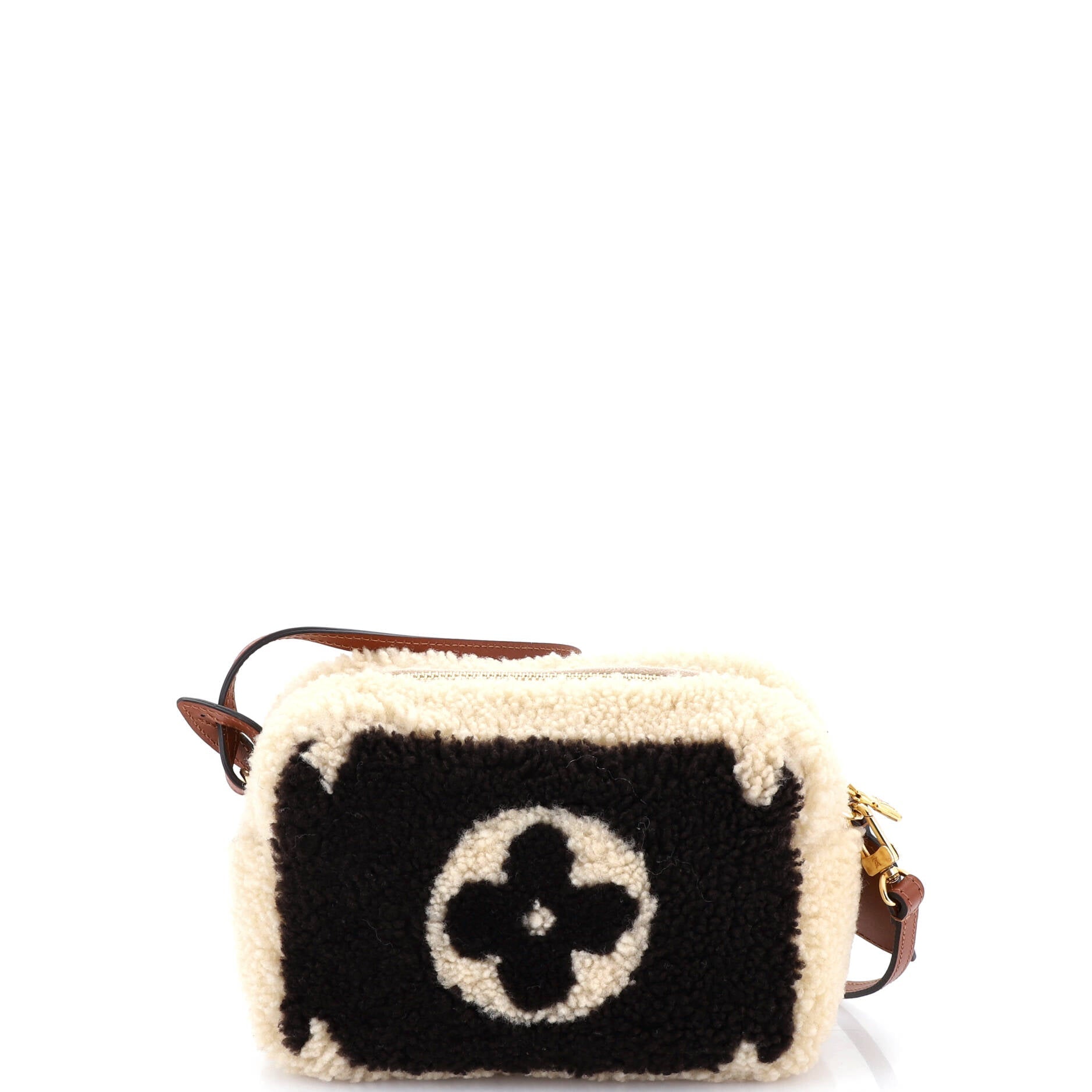 Beach Pouch Monogram Giant Teddy Fleece