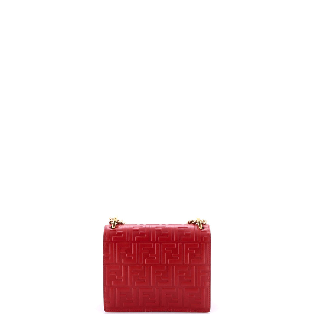 Kan U Shoulder Bag Zucca Embossed Leather Small