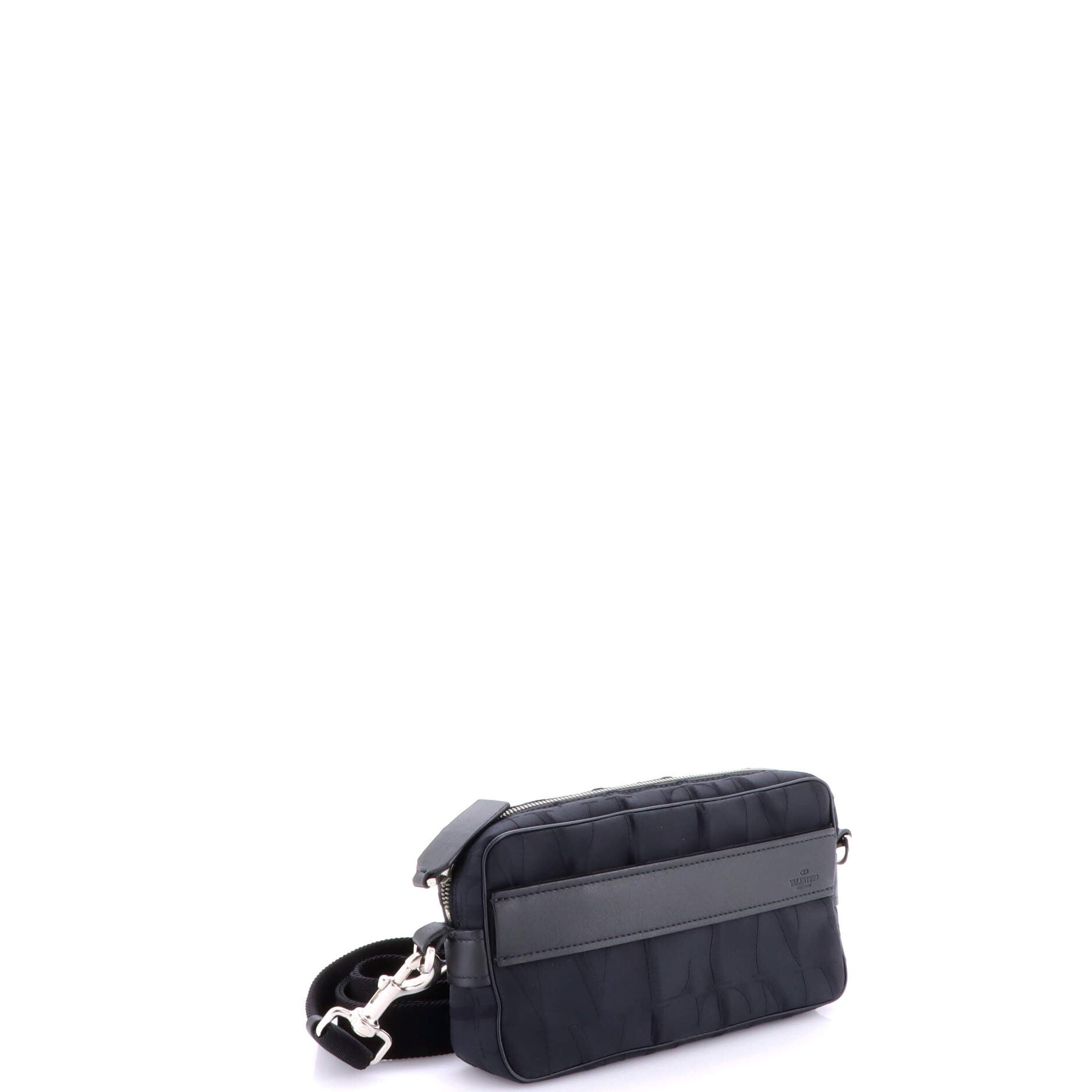 VLTN Shell Camera Bag Jacquard With Leather Small