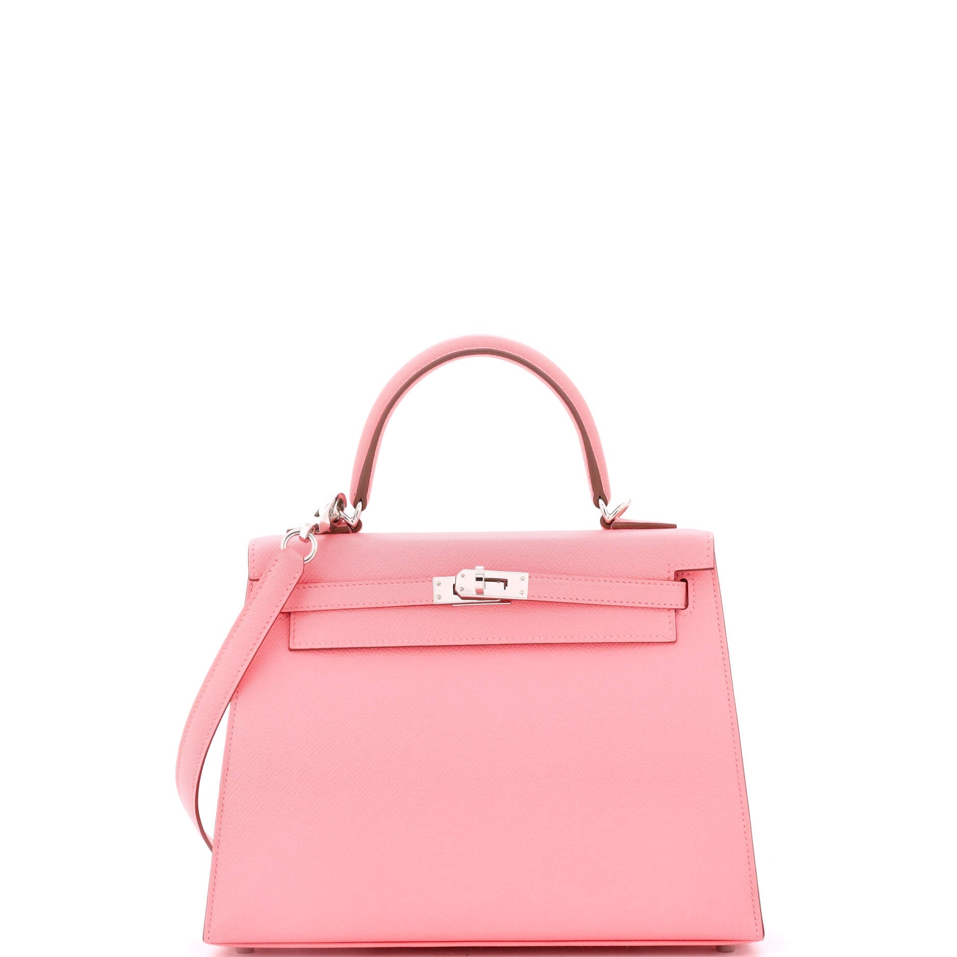 Kelly Handbag Rose Confetti Epsom with Palladium Hardware 25