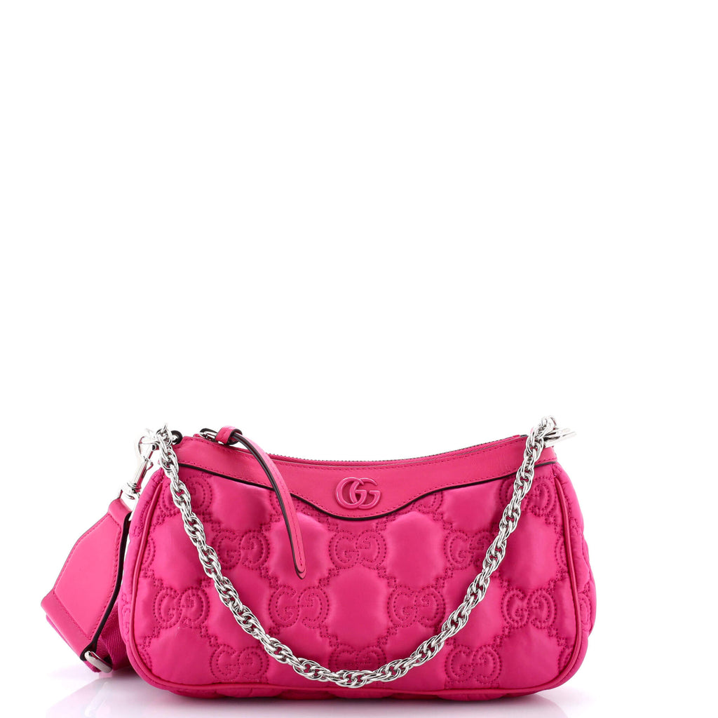 Zip Shoulder Bag GG Embossed Matelasse Nylon with Leather Mini
