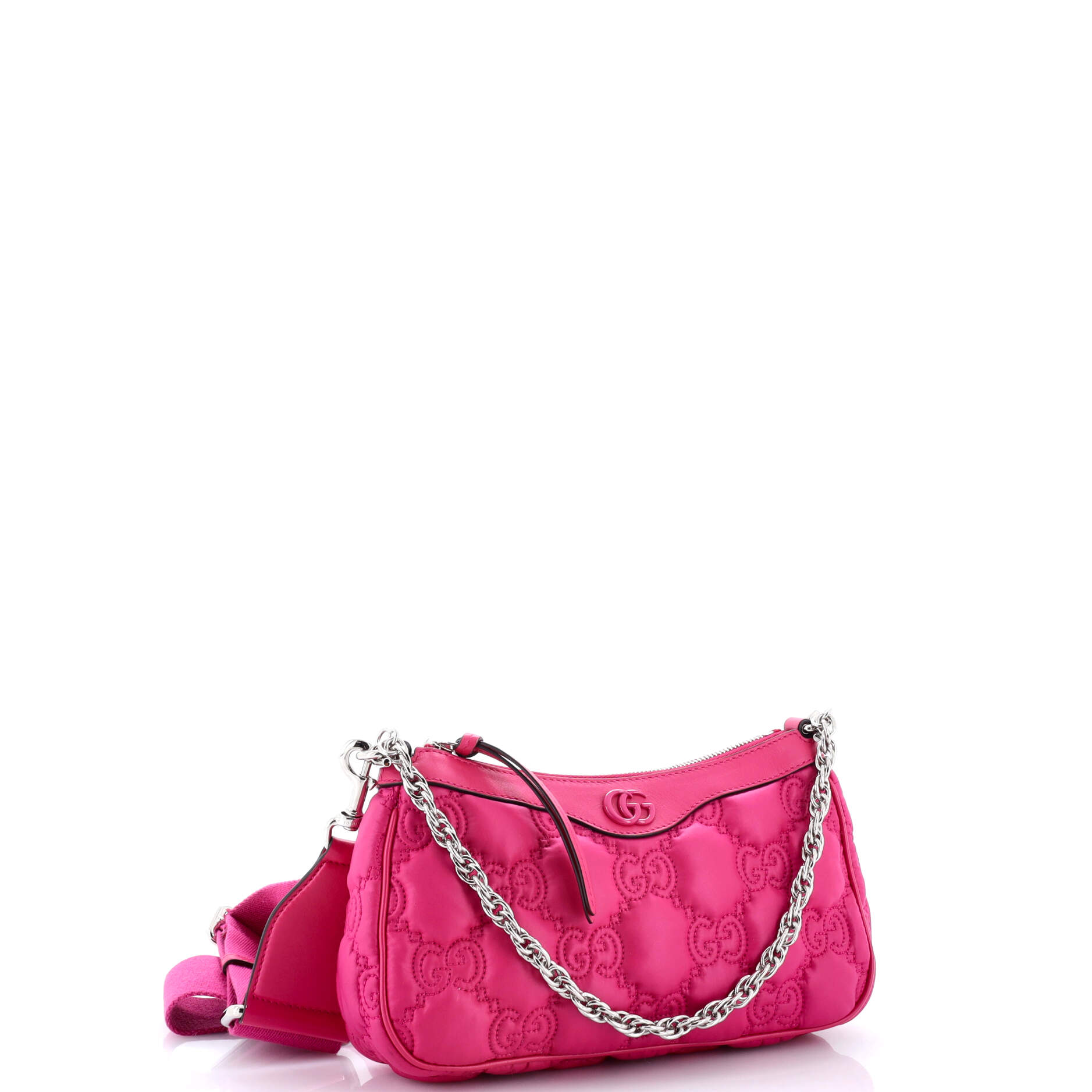 Zip Shoulder Bag GG Embossed Matelasse Nylon with Leather Mini