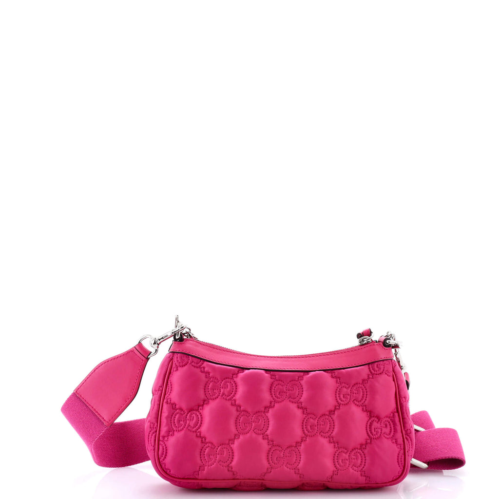 Zip Shoulder Bag GG Embossed Matelasse Nylon with Leather Mini