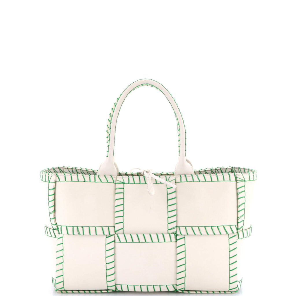Arco Tote Stitched Maxi Intrecciato Leather Small