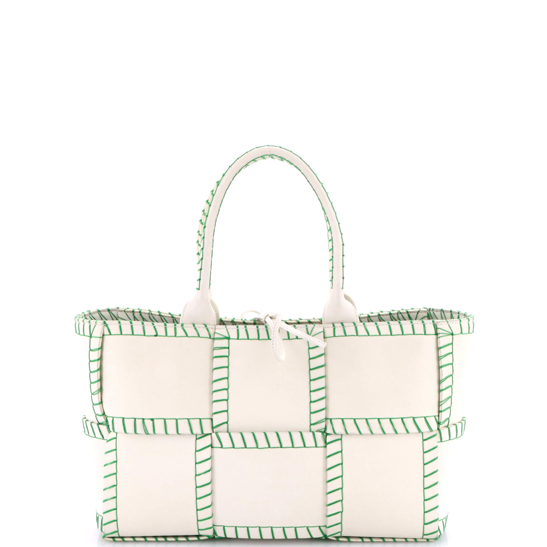 Arco Tote Stitched Maxi Intrecciato Leather Small