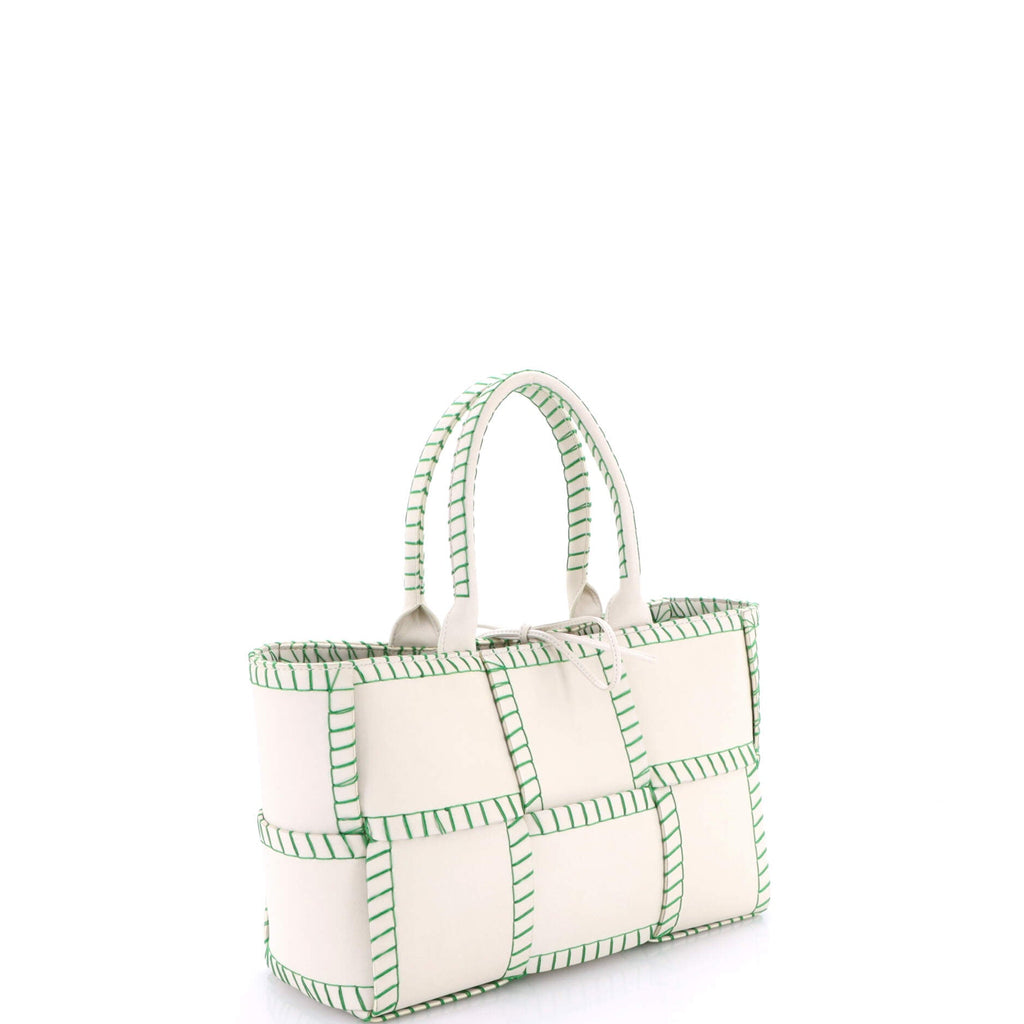 Arco Tote Stitched Maxi Intrecciato Leather Small