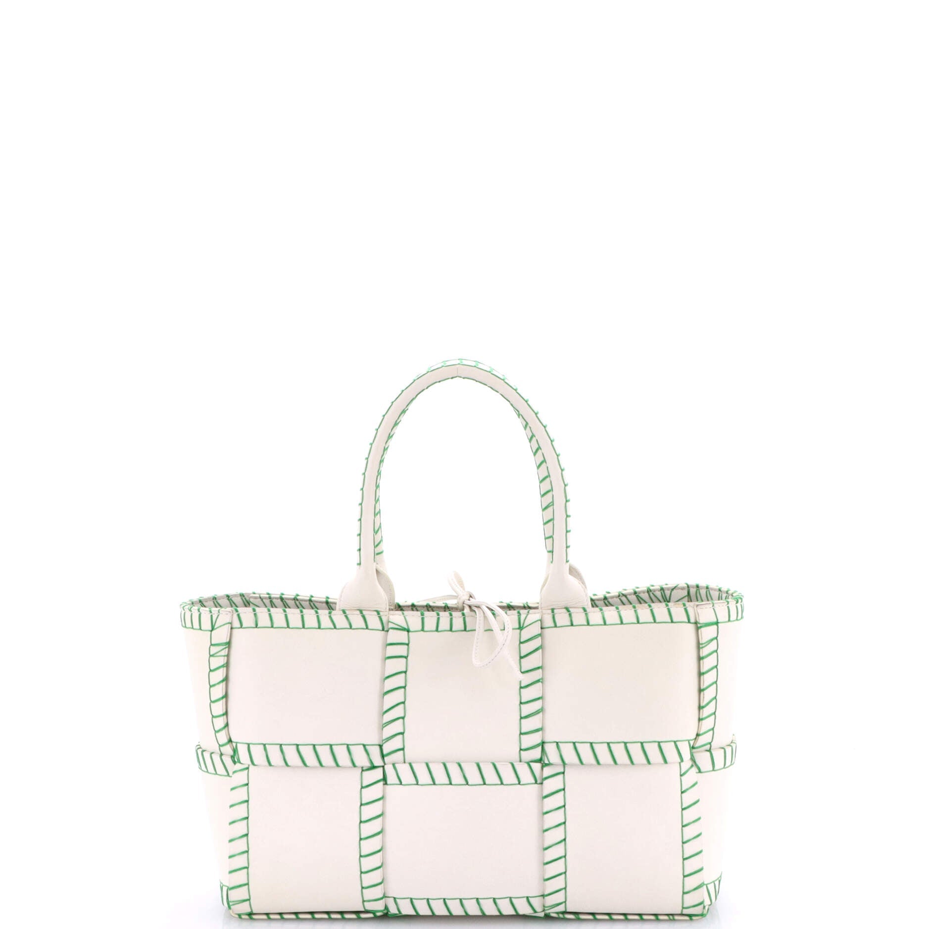 Arco Tote Stitched Maxi Intrecciato Leather Small