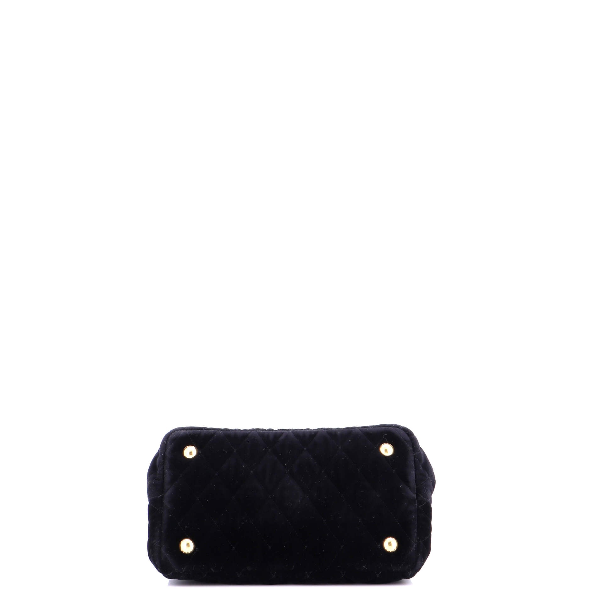 Convertible Open Tote Quilted Embroidered Velvet Mini