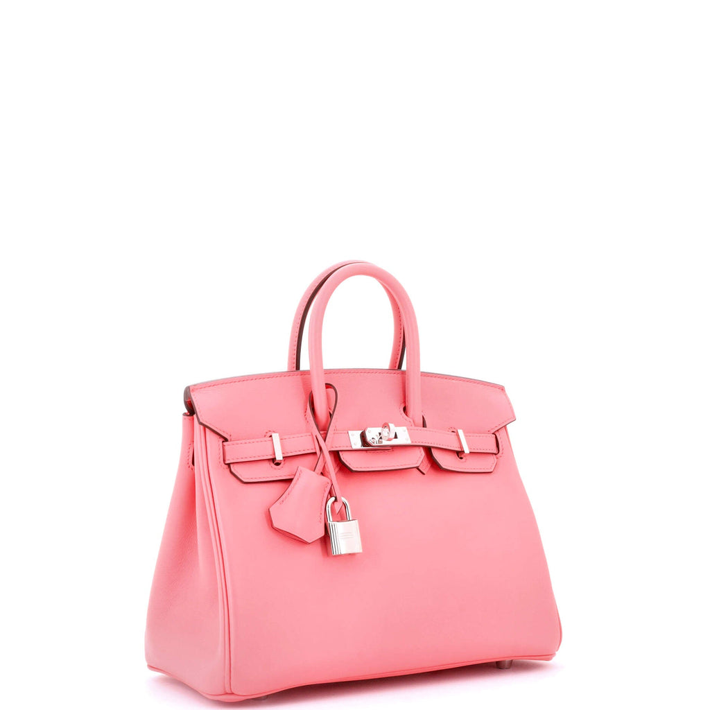 Birkin Handbag Rose Azalée Swift with Palladium Hardware 25