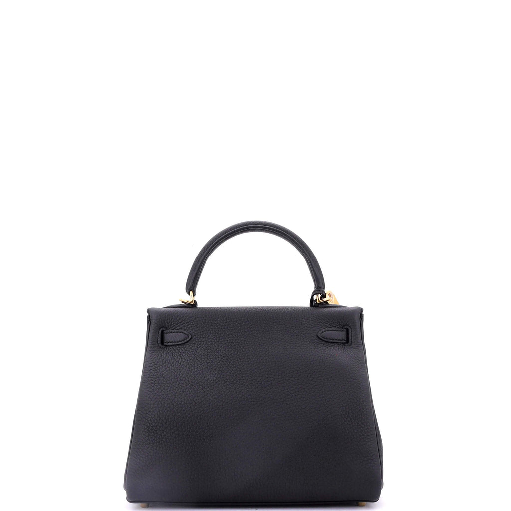 Kelly Handbag Noir Togo with Gold Hardware 25