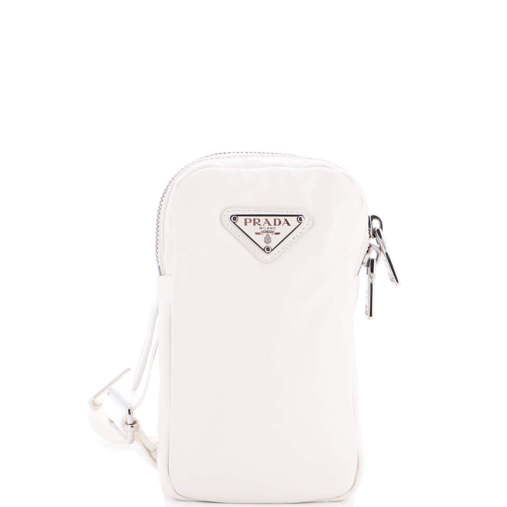 Padded Phone Holder Crossbody Bag Nappa Leather