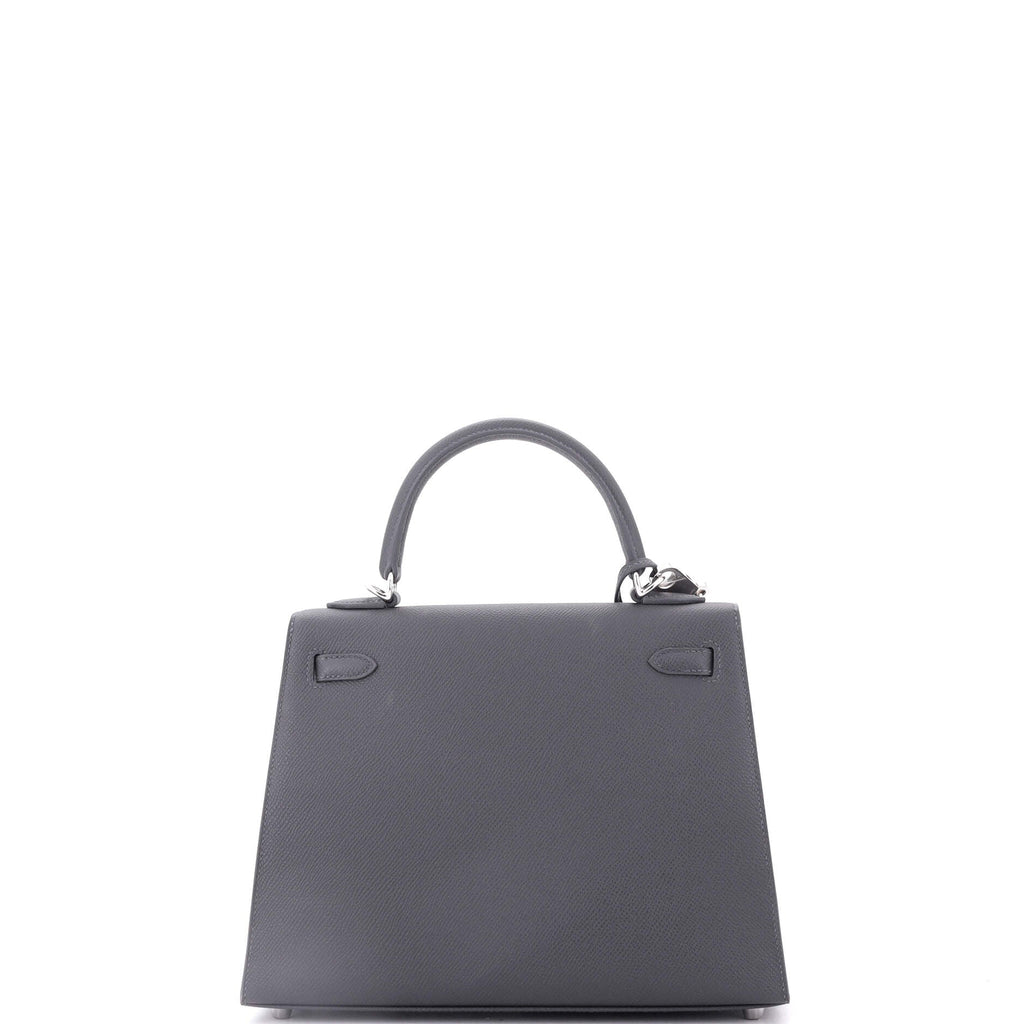 Kelly Handbag Grey Epsom with Electrum Hardware 25