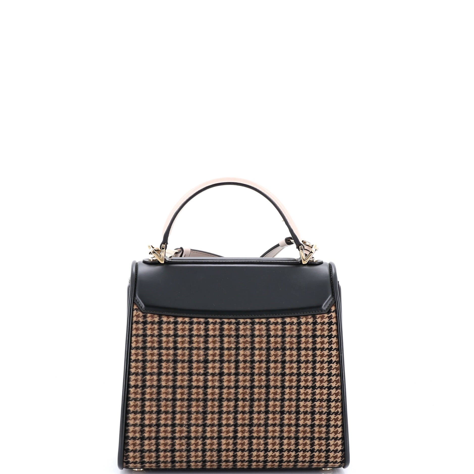 Boxyz Top Handle Bag Printed Wool and Leather Small