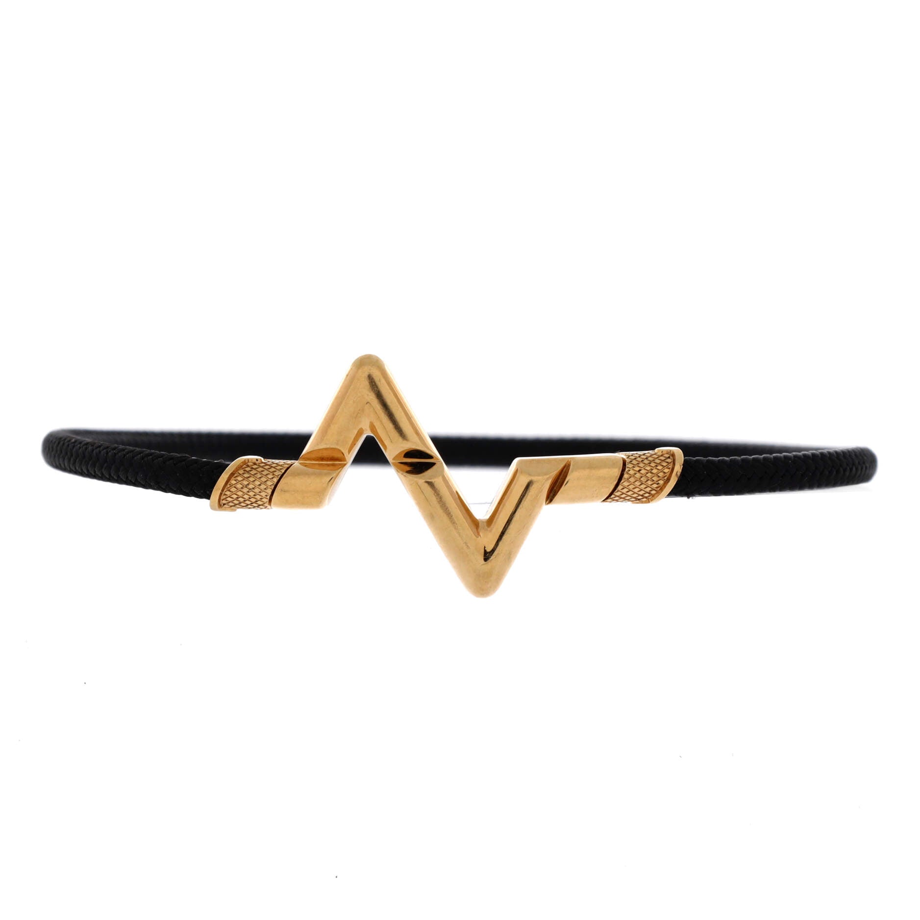 LV Volt Upside Down Bracelet 18K Yellow Gold and Cord
