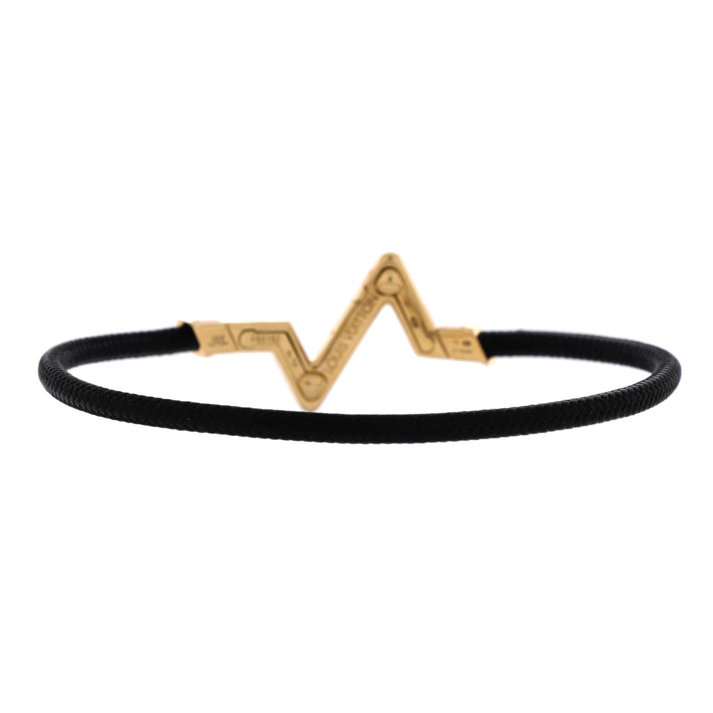 LV Volt Upside Down Bracelet 18K Yellow Gold and Cord