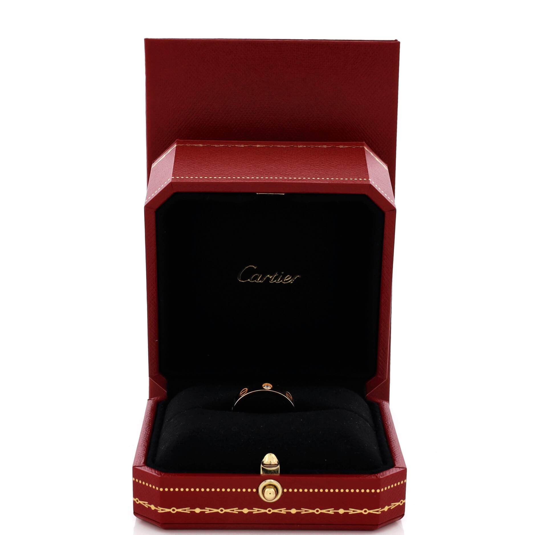 Love Wedding Band 1 Diamond Ring 18K Yellow Gold with Diamond