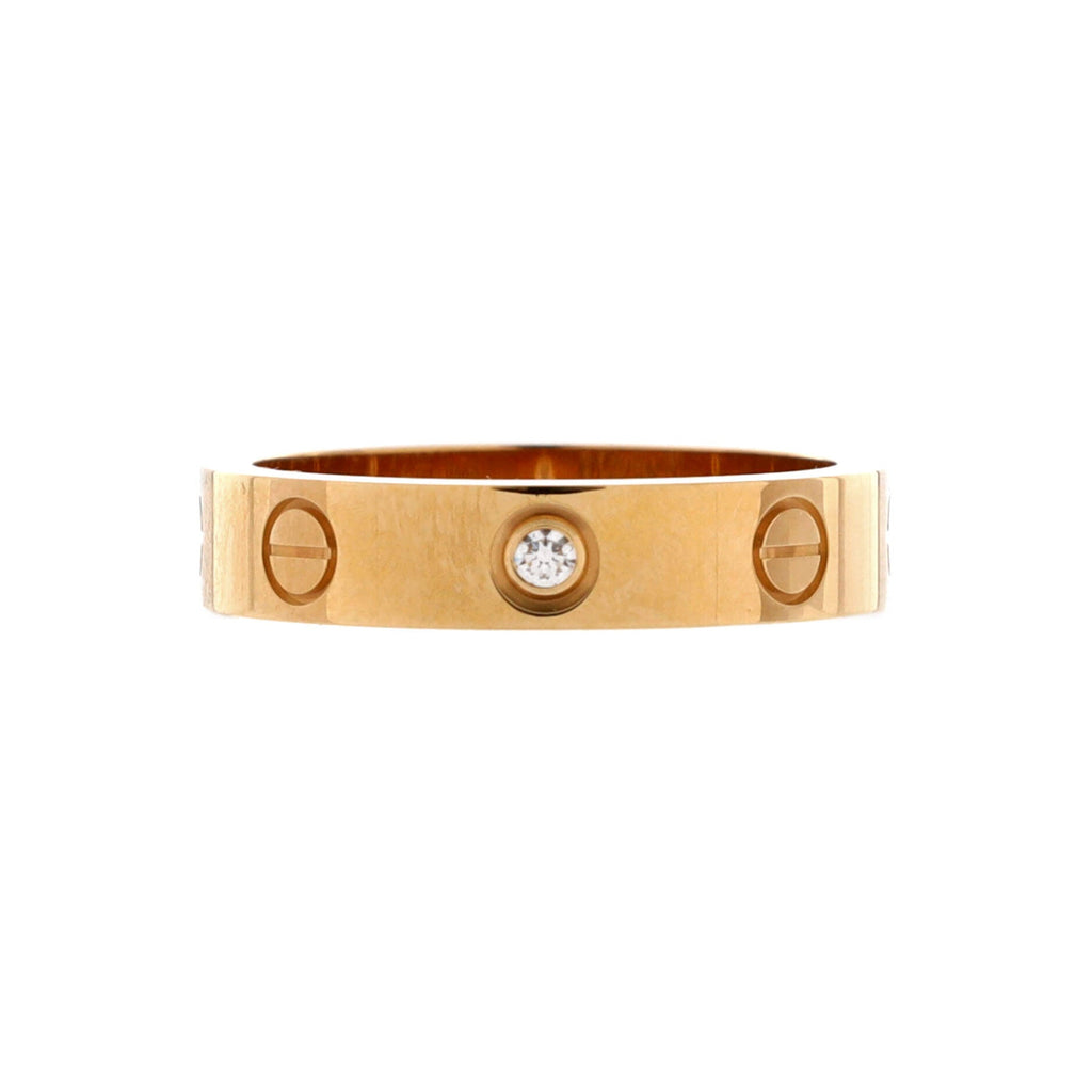 Love Wedding Band 1 Diamond Ring 18K Yellow Gold with Diamond