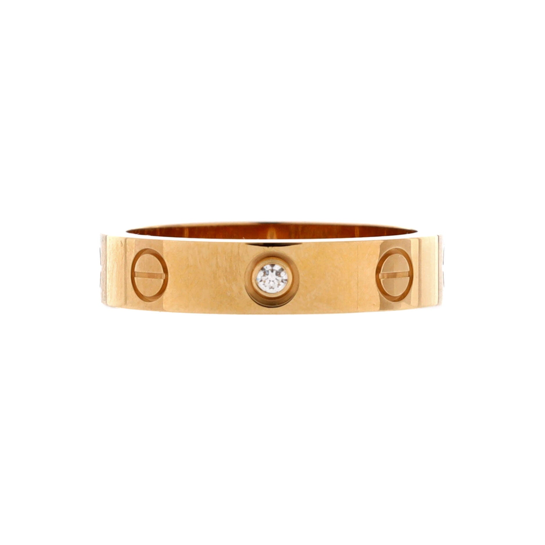 Love Wedding Band 1 Diamond Ring 18K Yellow Gold with Diamond