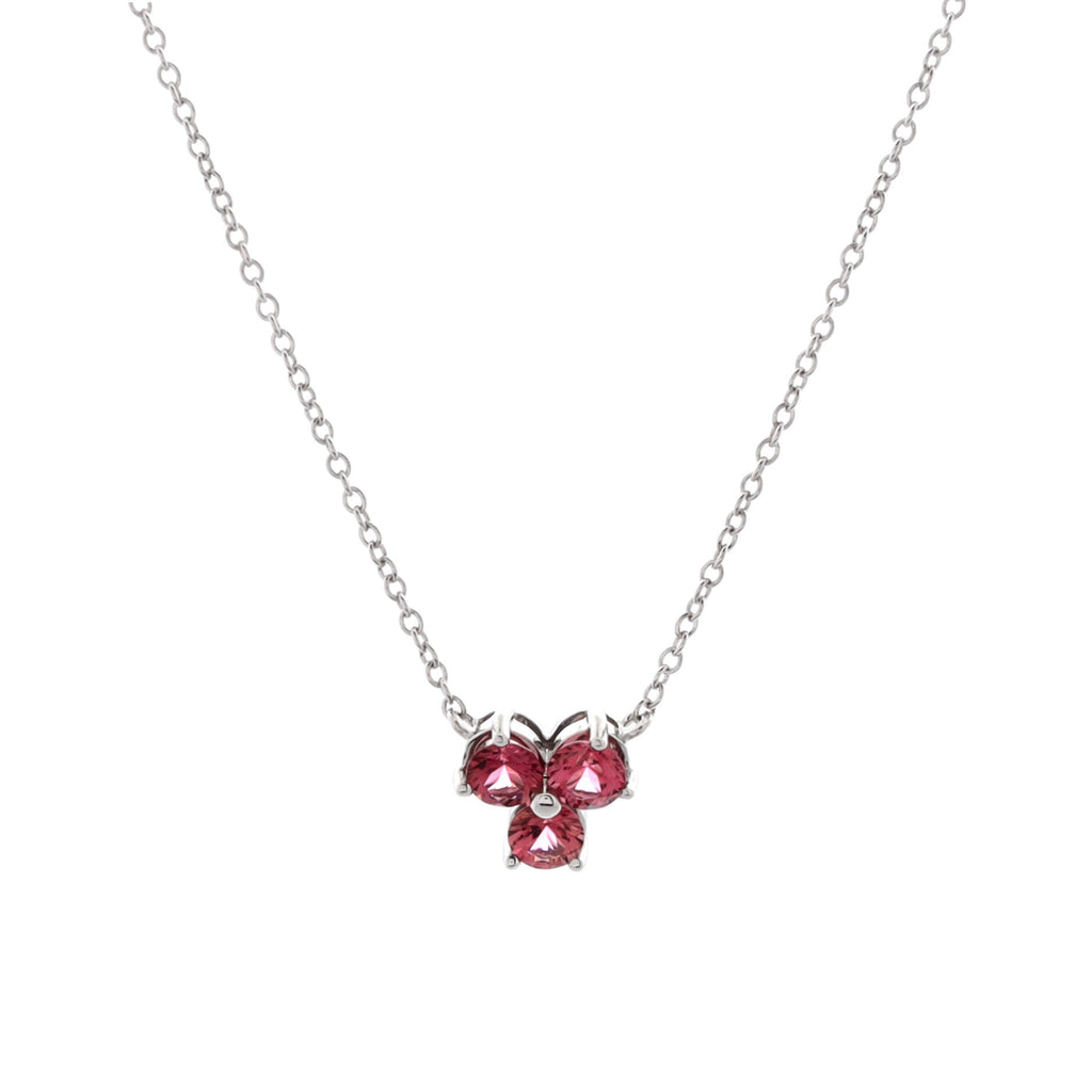 Aria Pendant Necklace 18K White Gold with Pink Tourmaline