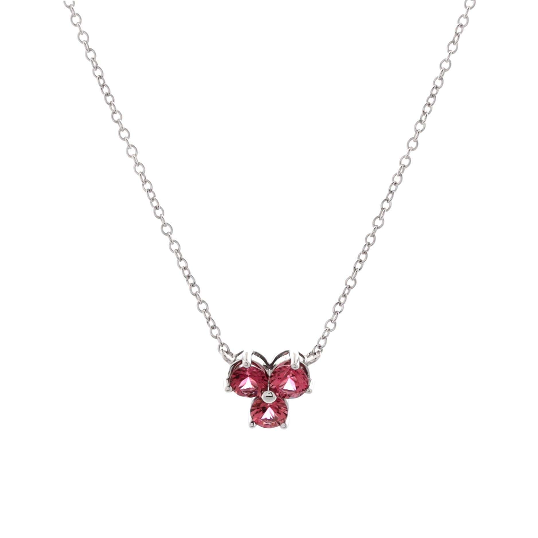 Aria Pendant Necklace 18K White Gold with Pink Tourmaline