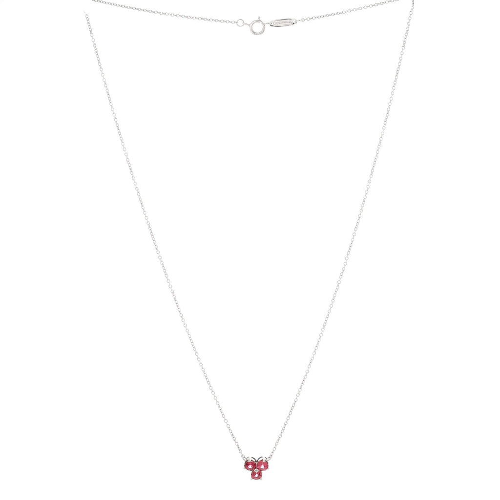 Aria Pendant Necklace 18K White Gold with Pink Tourmaline
