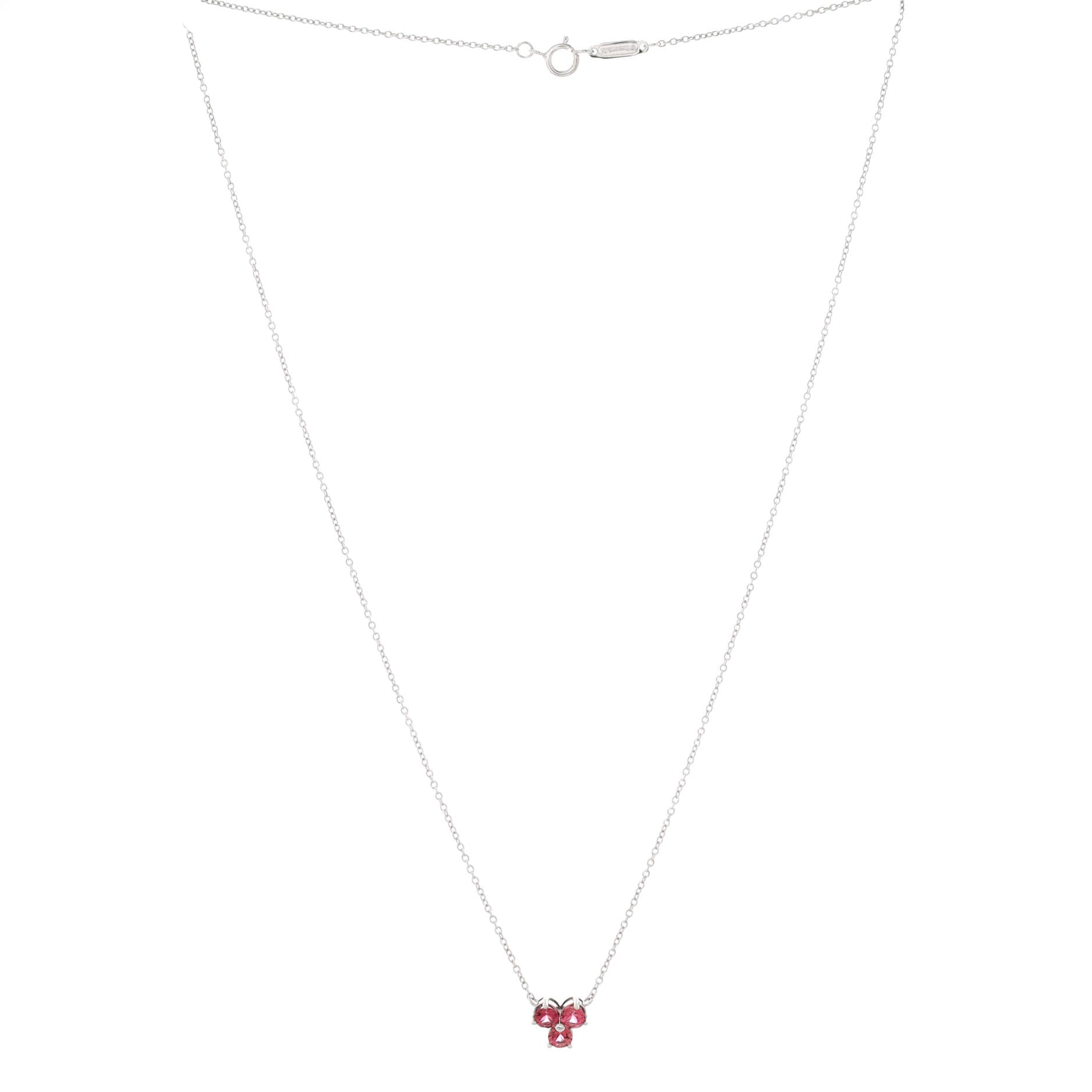 Aria Pendant Necklace 18K White Gold with Pink Tourmaline