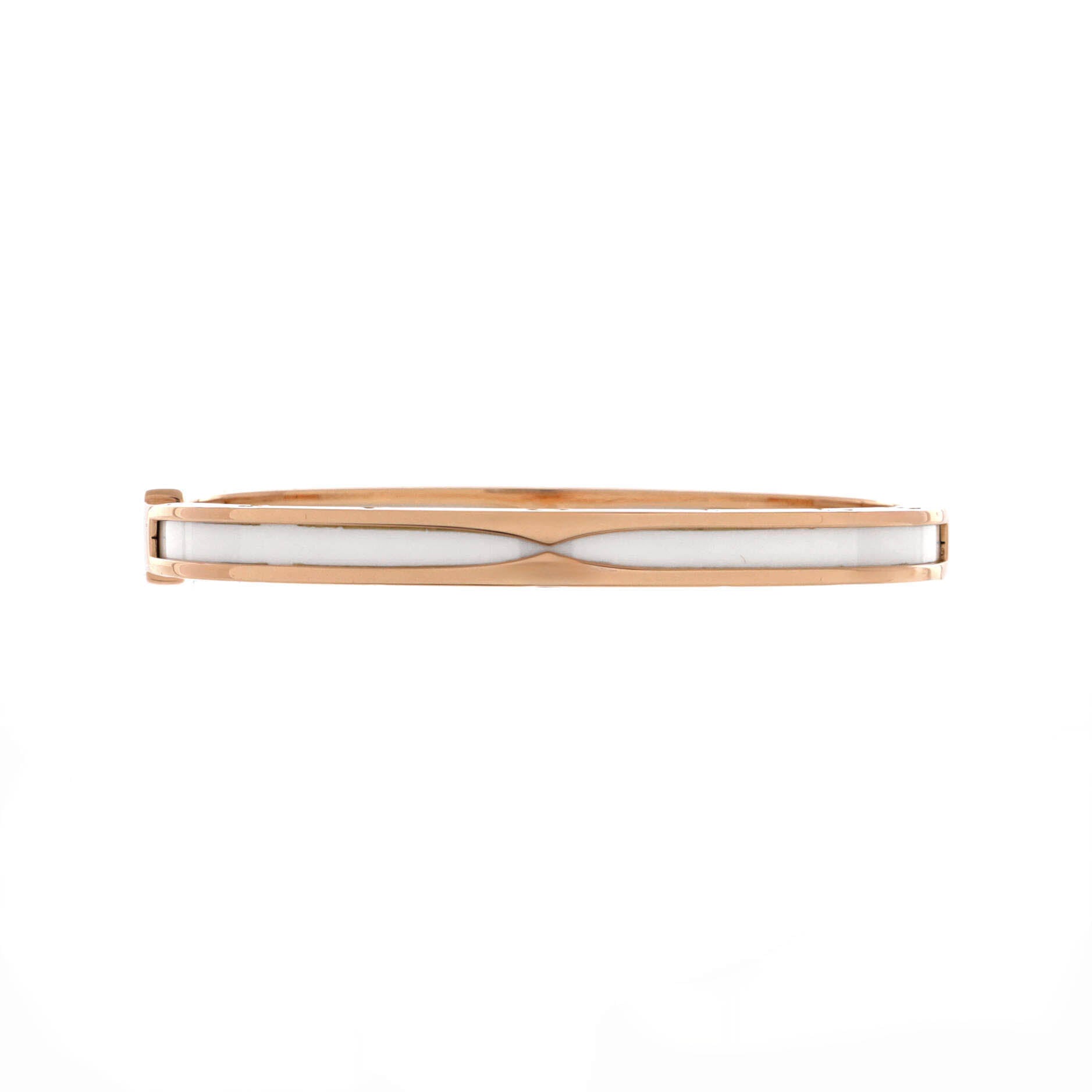B.Zero1 Hinged Bangle Bracelet 18K Rose Gold and Ceramic 5.5mm