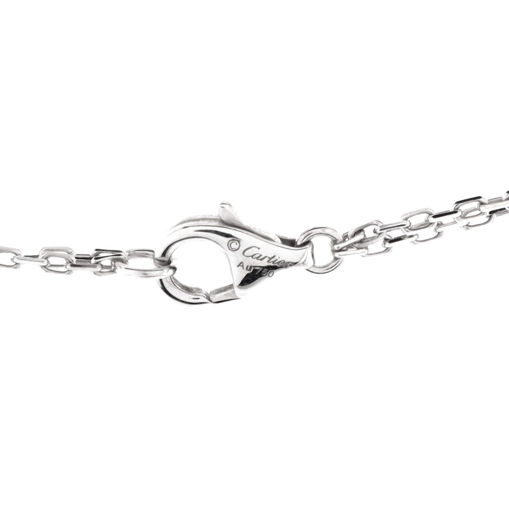 2 Diamonds Love Pendant Necklace 18K White Gold with Diamonds
