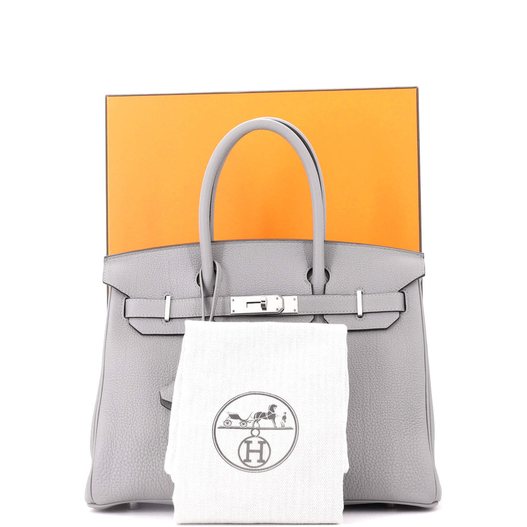 Birkin Handbag Grey Togo with Palladium Hardware 30