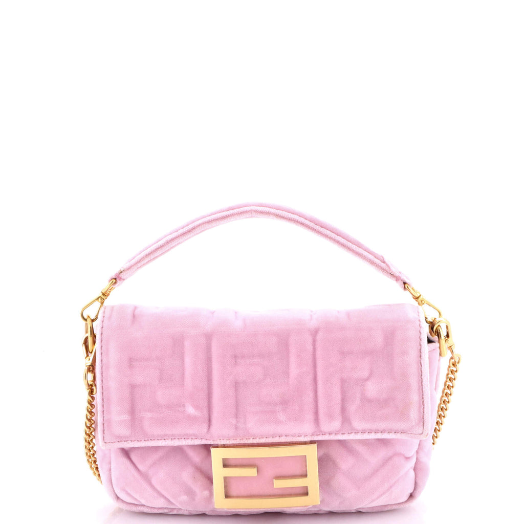 Baguette NM Bag Zucca Embossed Velvet Mini