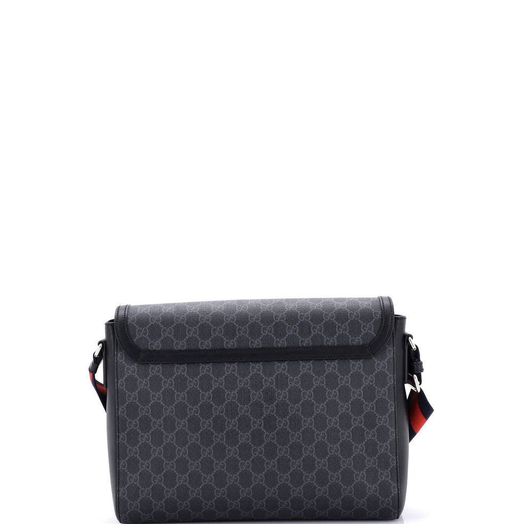 Web Strap Flap Messenger Bag GG Coated Canvas Medium