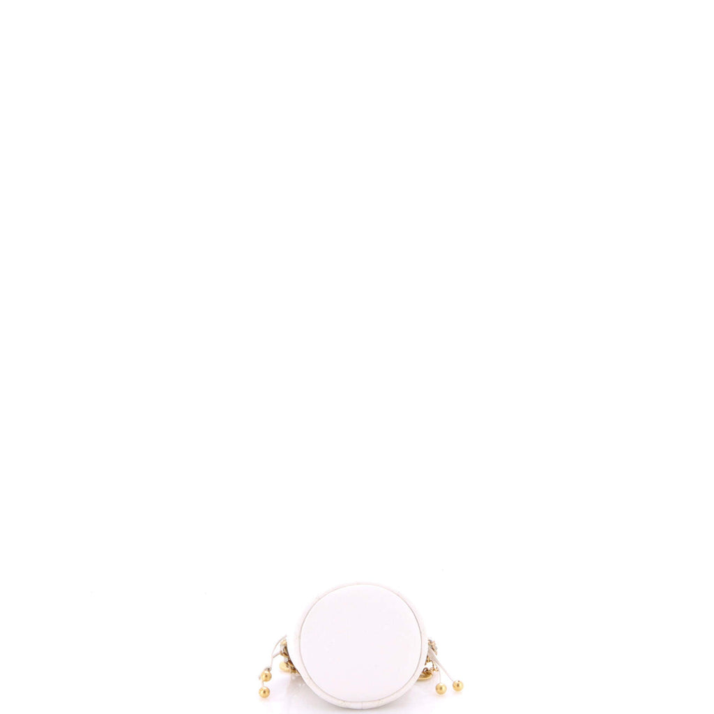 Medallion Charms Drawstring Bucket Bag Quilted Caviar Mini