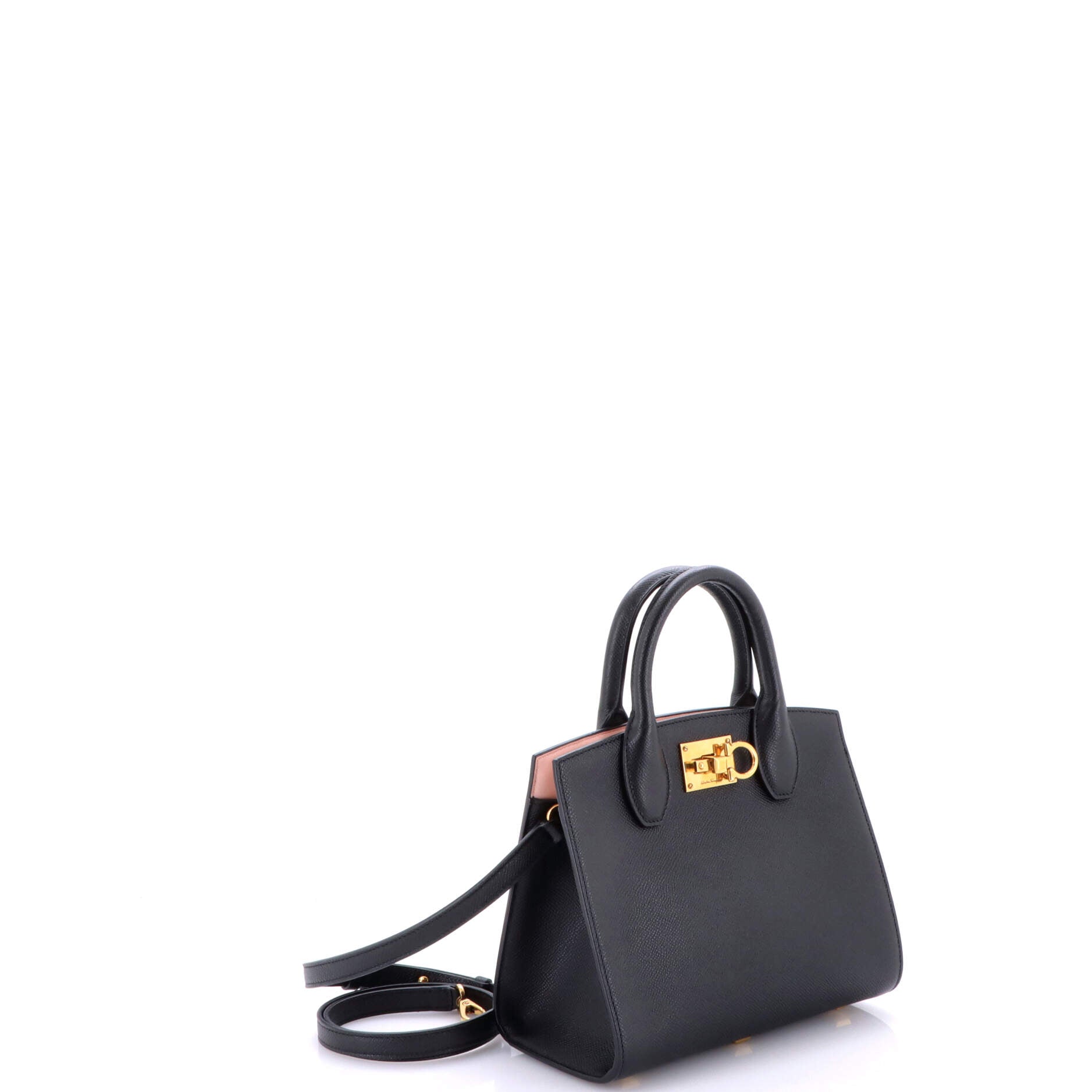 Studio Top Handle Box Bag Leather Small