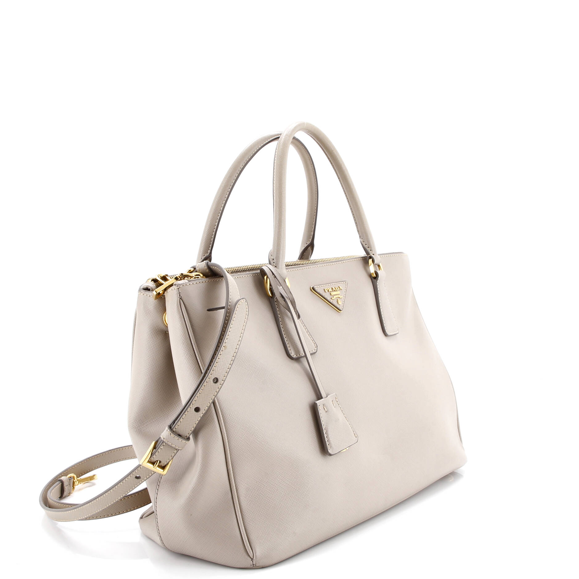 Double Zip Lux Tote Saffiano Leather Medium