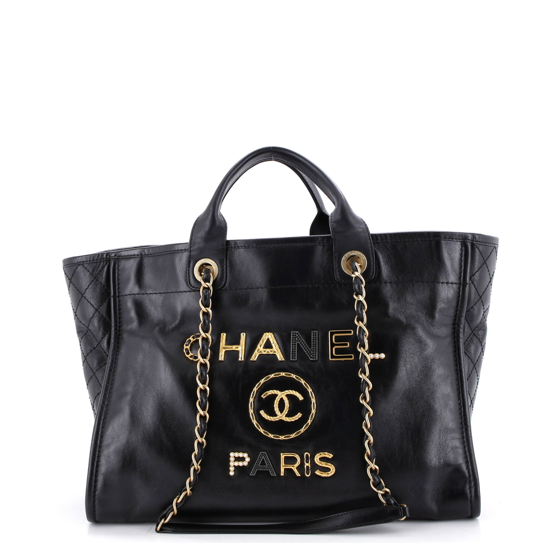 Deauville Tote Embellished Shiny Calfskin Medium