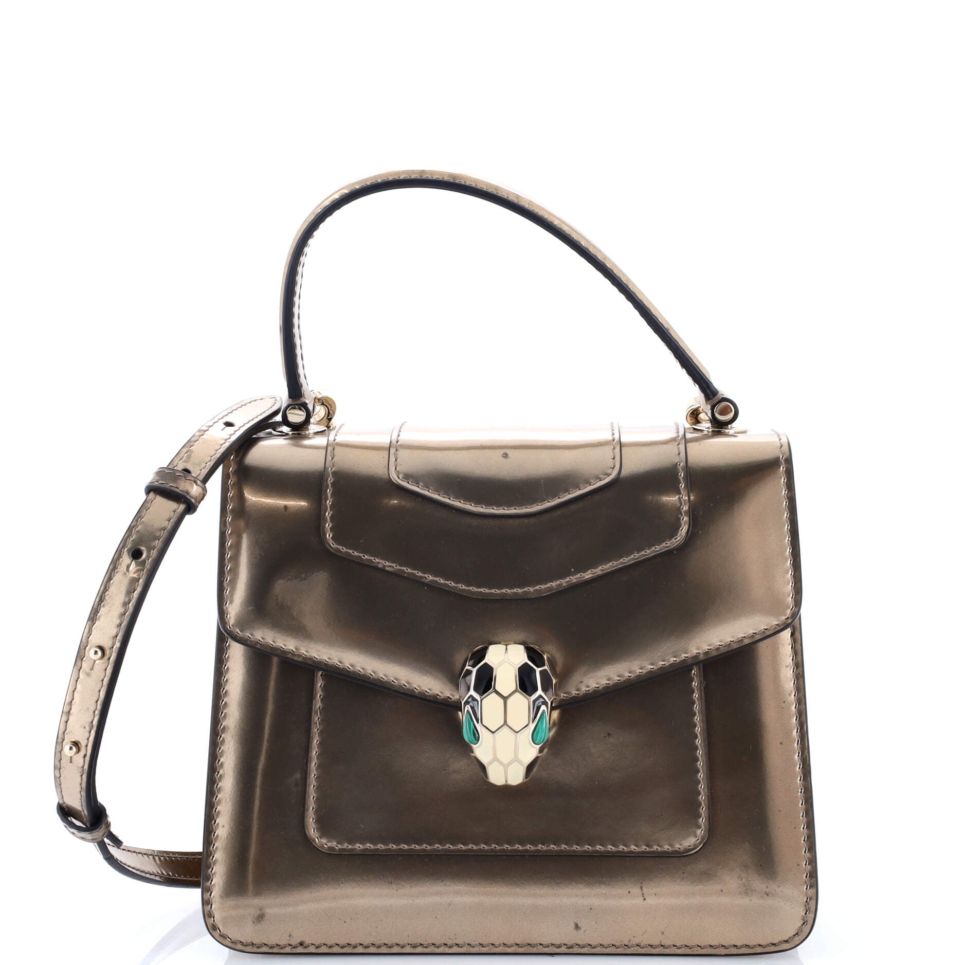 Serpenti Top Handle Bag Patent Small