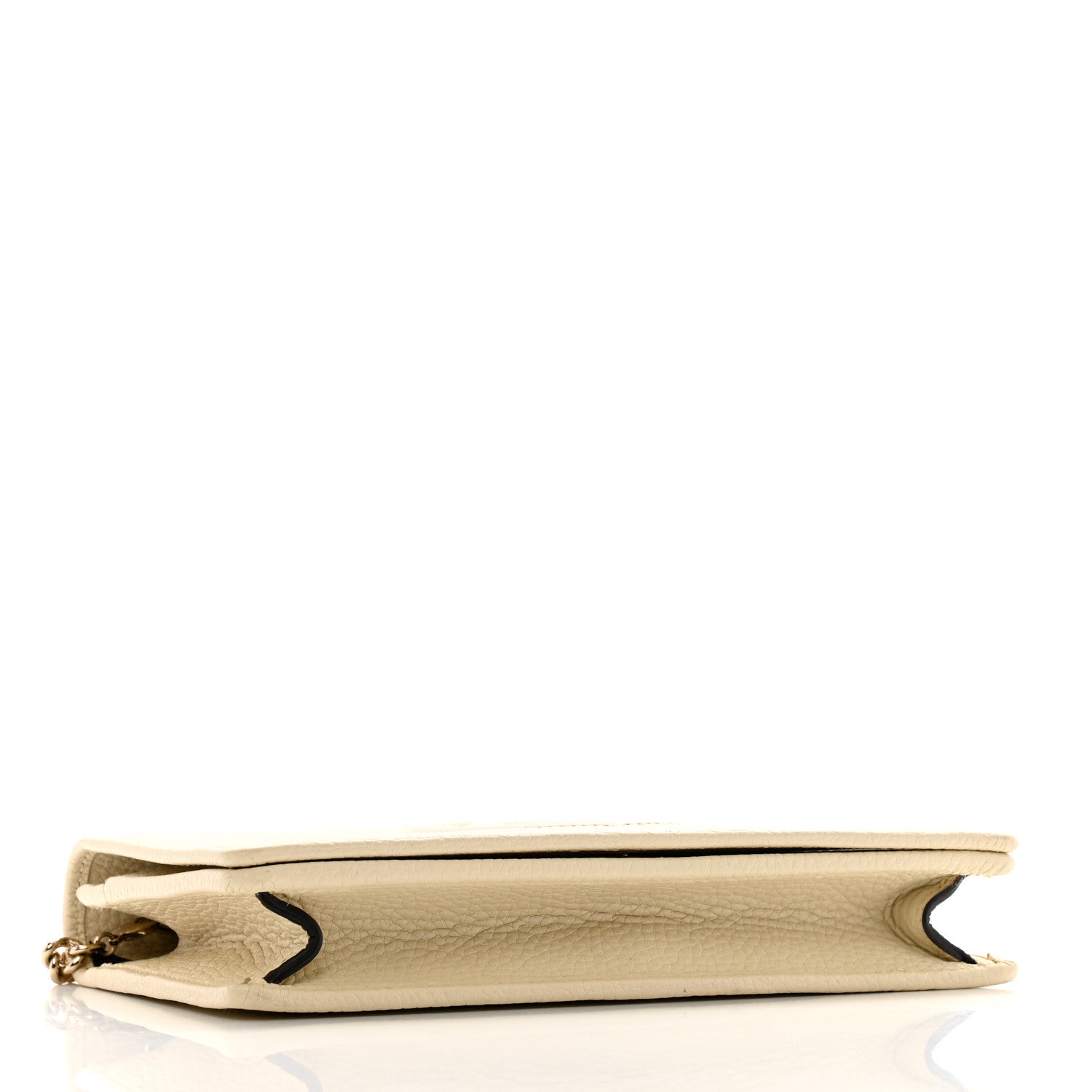 Pebbled Calfskin Soho Wallet on Chain Ivoire