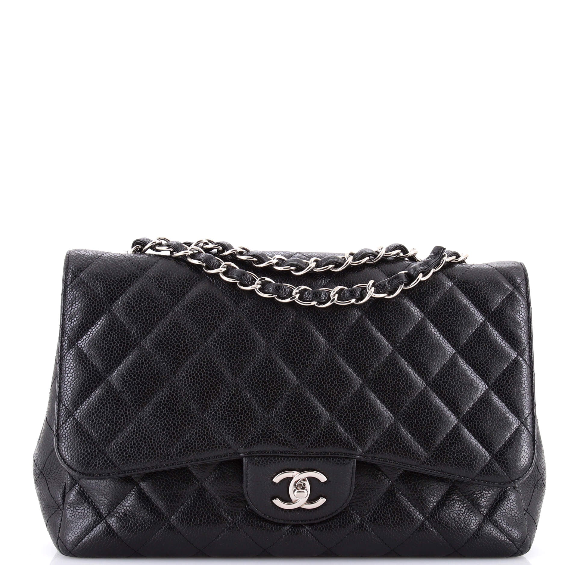 Vintage Classic Single Flap Bag Quilted Caviar Jumbo