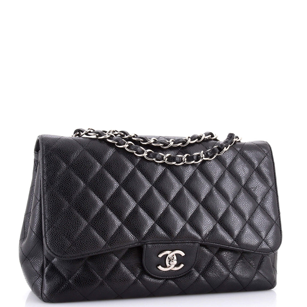 Vintage Classic Single Flap Bag Quilted Caviar Jumbo